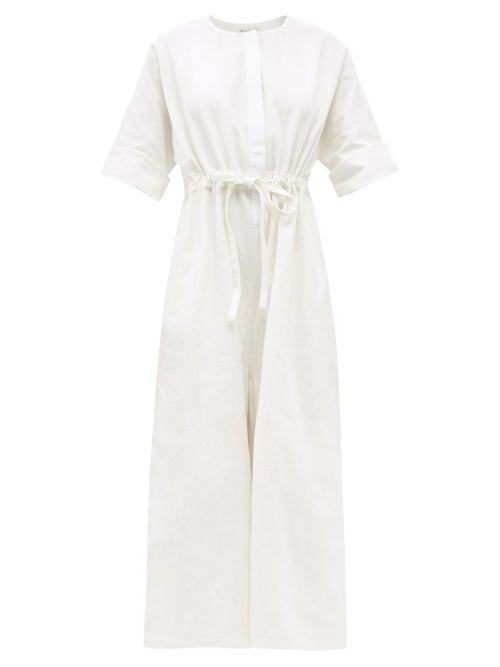 Matchesfashion.com Wiggy Kit - Drew Tie-waist Cotton Jumpsuit - Womens - Cream