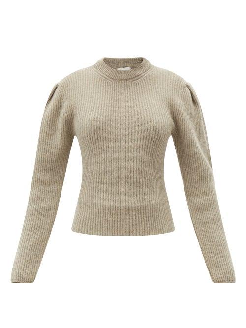 Matchesfashion.com Lemaire - Balloon-sleeve Ribbed Wool Sweater - Womens - Grey