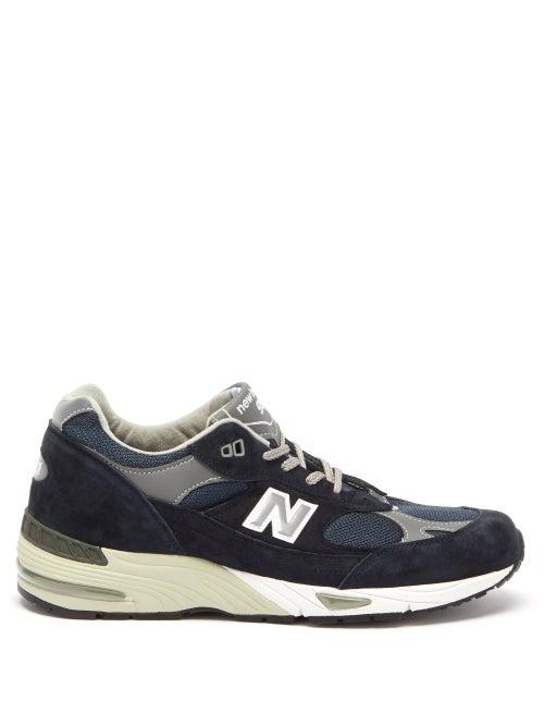Mens Shoes New Balance - Made In Uk 991 Suede And Mesh Trainers - Mens - Navy