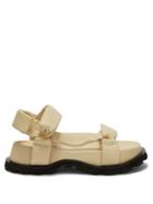 Matchesfashion.com Jil Sander - Padded Nappa-leather Flatform Sandals - Womens - Cream