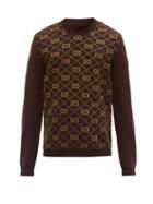 Matchesfashion.com Gucci - Gg Logo-jacquard Wool Sleeveless Sweater - Mens - Beige
