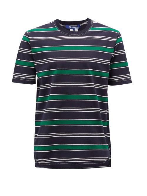 Matchesfashion.com Junya Watanabe - Striped Cotton-jersey T-shirt - Mens - Green Multi