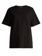 Matchesfashion.com Joseph - V Neck Cotton Jersey T Shirt - Womens - Black