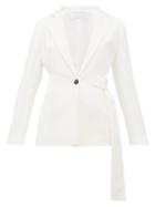 Matchesfashion.com Roland Mouret - Belair Waist-tie Cady Blazer - Womens - White