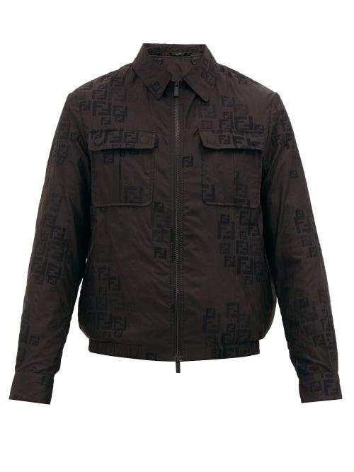 Matchesfashion.com Fendi - Ff-jacquard Organza Jacket - Mens - Black