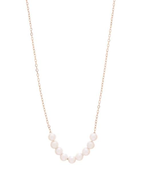 Matchesfashion.com Mizuki - Akoya Pearl & 14kt Gold Lariat Necklace - Womens - Pearl