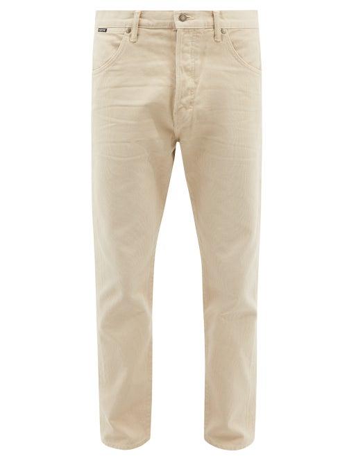 Tom Ford - Straight-leg Cotton-corduroy Trousers - Mens - Cream