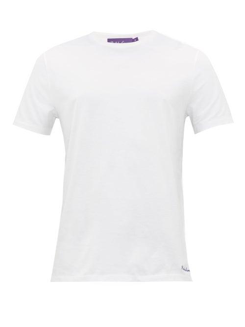 Matchesfashion.com Ralph Lauren Purple Label - Crew Neck Cotton Lisle Jersey T Shirt - Mens - White
