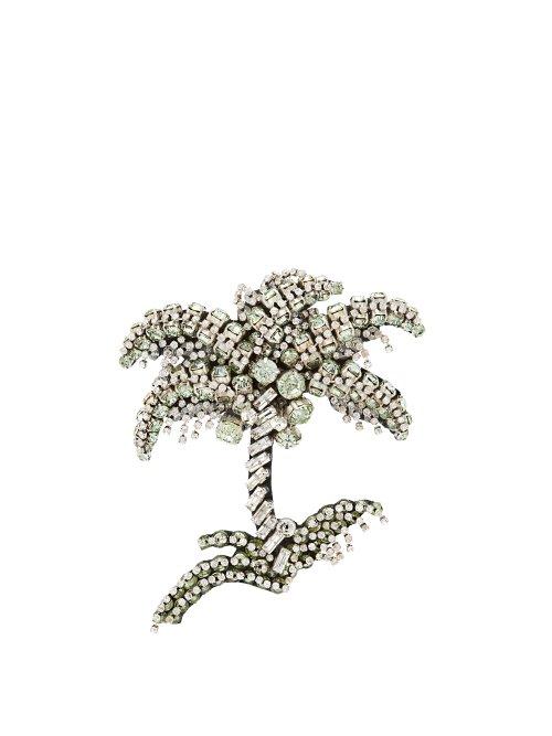 Matchesfashion.com No. 21 - Crystal Embellished Palm Tree Brooch - Womens - Clear