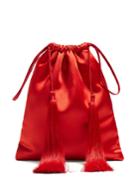 Attico Tassel-trimmed Satin Pouch
