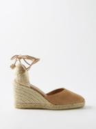 Castaer - Carina 80 Suede & Jute Espadrille Wedges - Womens - Nude