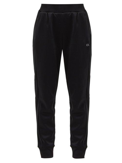 Matchesfashion.com Calvin Klein Performance - Logo Print Fleece Back Jersey Track Pants - Womens - Black