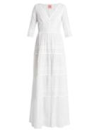Le Sirenuse, Positano Anita V-neck Embroidered Cotton Dress