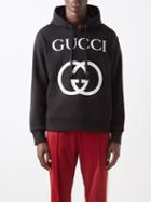 Gucci - Gg-print Cotton-jersey Hooded Sweatshirt - Mens - Black