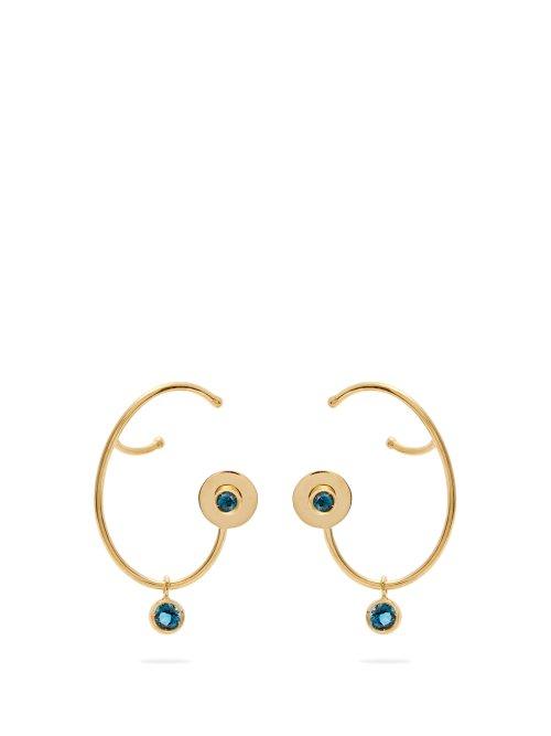 Matchesfashion.com Ana Khouri - Lily Topaz & 18kt Gold Earrings - Womens - Blue