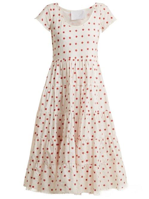 Matchesfashion.com Athena Procopiou - Romantic Floral Embroidered Dress - Womens - Red Multi