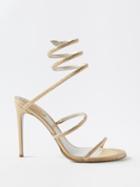 Rene Caovilla - Cleo 105 Crystal-embellished Satin Sandals - Womens - Gold