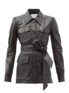 Matchesfashion.com Stand Studio - Amara Belted Leather Jacket - Womens - Black