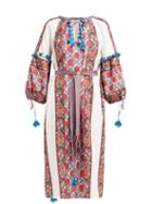 Matchesfashion.com D'ascoli - Samarkand Printed Cotton Midi Dress - Womens - Red Multi