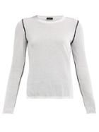 Matchesfashion.com Joseph - Contrast Seam Round Neck Sweater - Womens - White