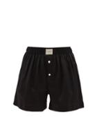 Comme Si - La Boxer Classica Silk Boxer Shorts - Womens - Black