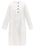 Matchesfashion.com Lee Mathews - Elsie Cotton Blend Shirtdress - Womens - White