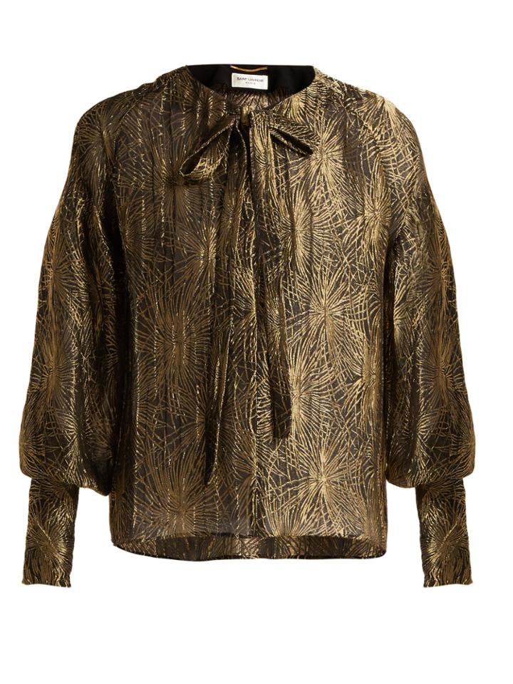 Saint Laurent Firework-jacquard Lam Blouse