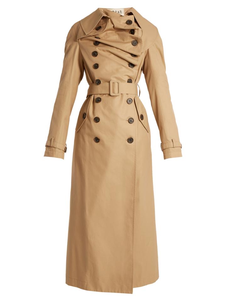A.w.a.k.e. Double-breasted Cotton Trench Coat
