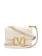 Valentino Garavani - V-logo Small Leather Shoulder Bag - Womens - White