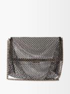 Saint Laurent - Fanny Crystal-mesh Shoulder Bag - Womens - Silver