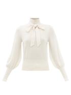 Zimmermann - Dancer Tie-neck Merino Sweater - Womens - Cream