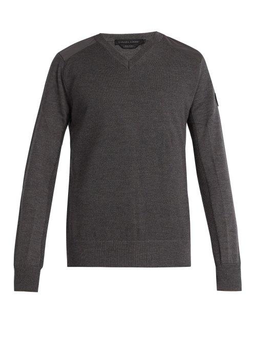 Matchesfashion.com Canada Goose - Mcleod Merino Wool Sweater - Mens - Dark Grey