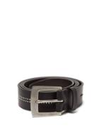 Matchesfashion.com Paul Smith - Studded Stripe Leather Belt - Mens - Black