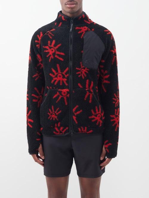 District Vision - Greg Zipped Fleece Jacket - Mens - Black Red