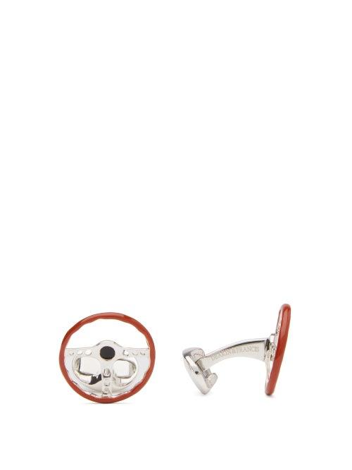 Matchesfashion.com Deakin & Francis - Wheel Sterling Silver Cufflinks - Mens - Brown