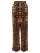 Matchesfashion.com Dolce & Gabbana - Leopard Print Silk Trousers - Womens - Leopard