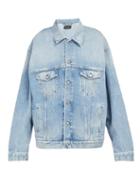 Matchesfashion.com Balenciaga - Lgbtq Embroidered Oversized Denim Jacket - Mens - Blue