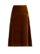 Matchesfashion.com Fendi - High Rise Velvet Skirt - Womens - Yellow