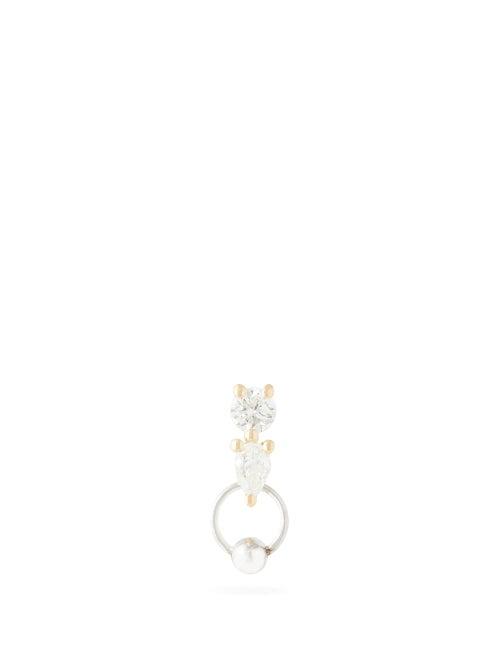 Matchesfashion.com Delfina Delettrez - Diamond & 18kt Gold Single Earring - Womens - Diamond