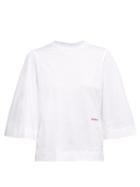 Matchesfashion.com Calvin Klein 205w39nyc - Logo Embroidered Cape Sleeve Cotton Top - Womens - White