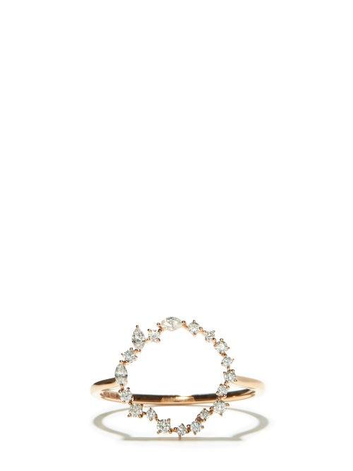 Matchesfashion.com Rosa De La Cruz - Cascade Eternity Diamond & 18kt Rose-gold Ring - Womens - Rose Gold