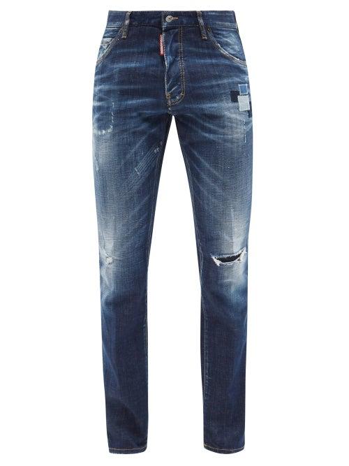 Dsquared2 - Cool Guy Distressed Skinny-leg Jeans - Mens - Navy