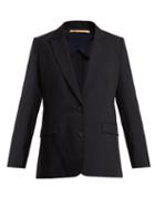 Matchesfashion.com Summa - Single Breasted Wool Blend Jacket - Womens - Navy