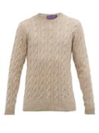 Matchesfashion.com Ralph Lauren Purple Label - Cable Knit Cashmere Sweater - Mens - Grey