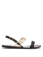 Matchesfashion.com Ancient Greek Sandals - Meloivia Cross Strap Leather Sandals - Womens - Black Gold