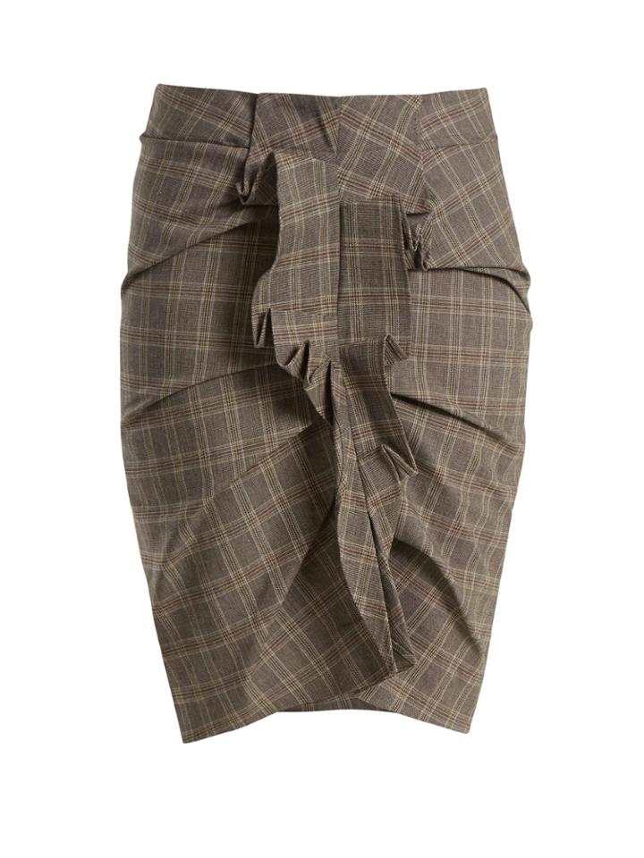 Isabel Marant Étoile Noora Prince Of Wales-checked Stretch-cotton Skirt