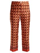 F.r.s - For Restless Sleepers Ceo Geometric-print Silk-twill Trousers