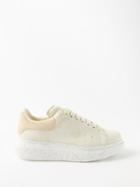 Alexander Mcqueen - Oversized Raised-sole Suede Trainers - Womens - Ivory Multi