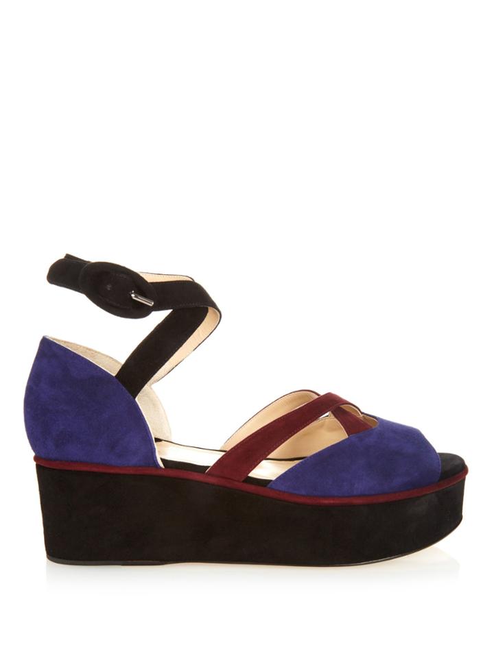 Paul Andrew Noho Suede Flatform Sandals