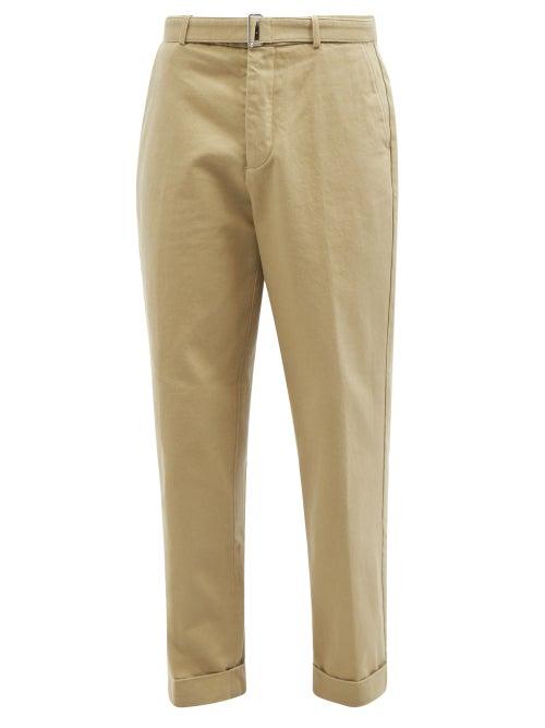 Officine Gnrale - Georges Belted Organic-cotton Twill Trousers - Mens - Beige